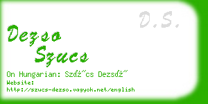 dezso szucs business card